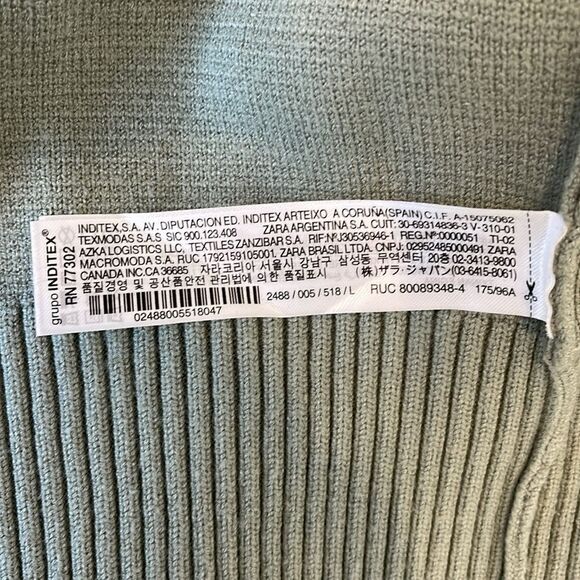 ZARA ZIPPERED HIGH COLLAR KNIT JACKET - Picture 6 of 7